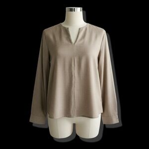 ZORAN Square Cut Top Blouse Women's One Size Beige 100% Wool Made in USA